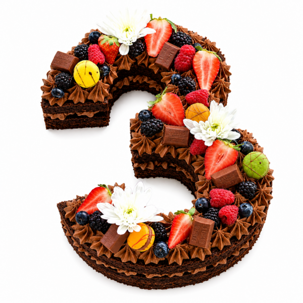 Chocolate N Berry Number Cake