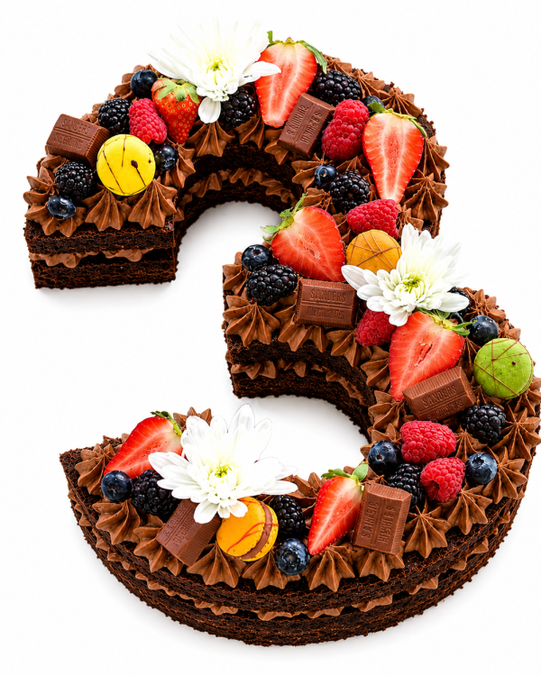 Chocolate N Berry Number Cake