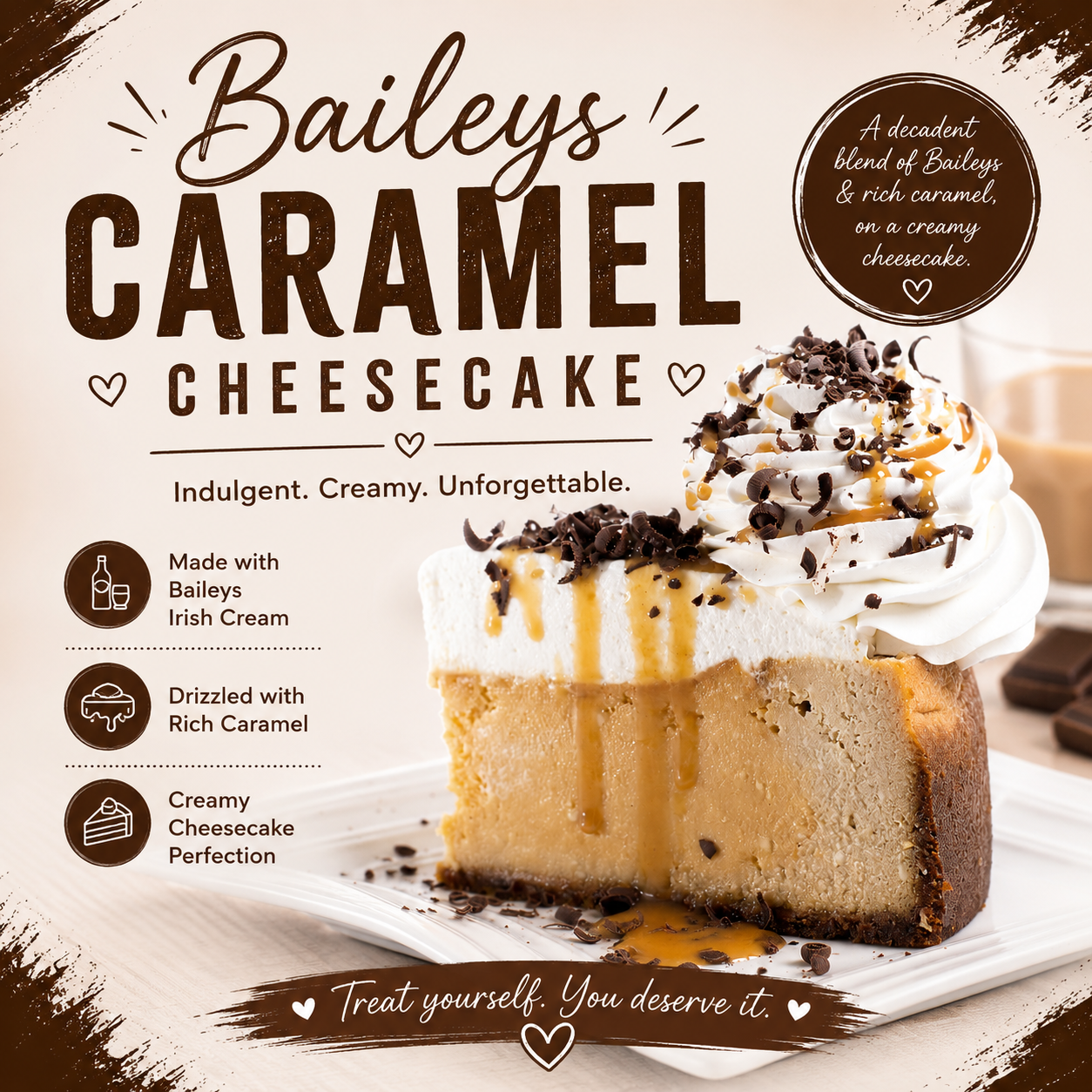 Baileys Caramel Cheesecake Slice