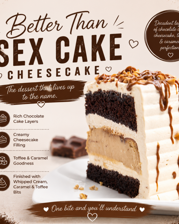 Better Than Sex Cake Cheesecake Slice