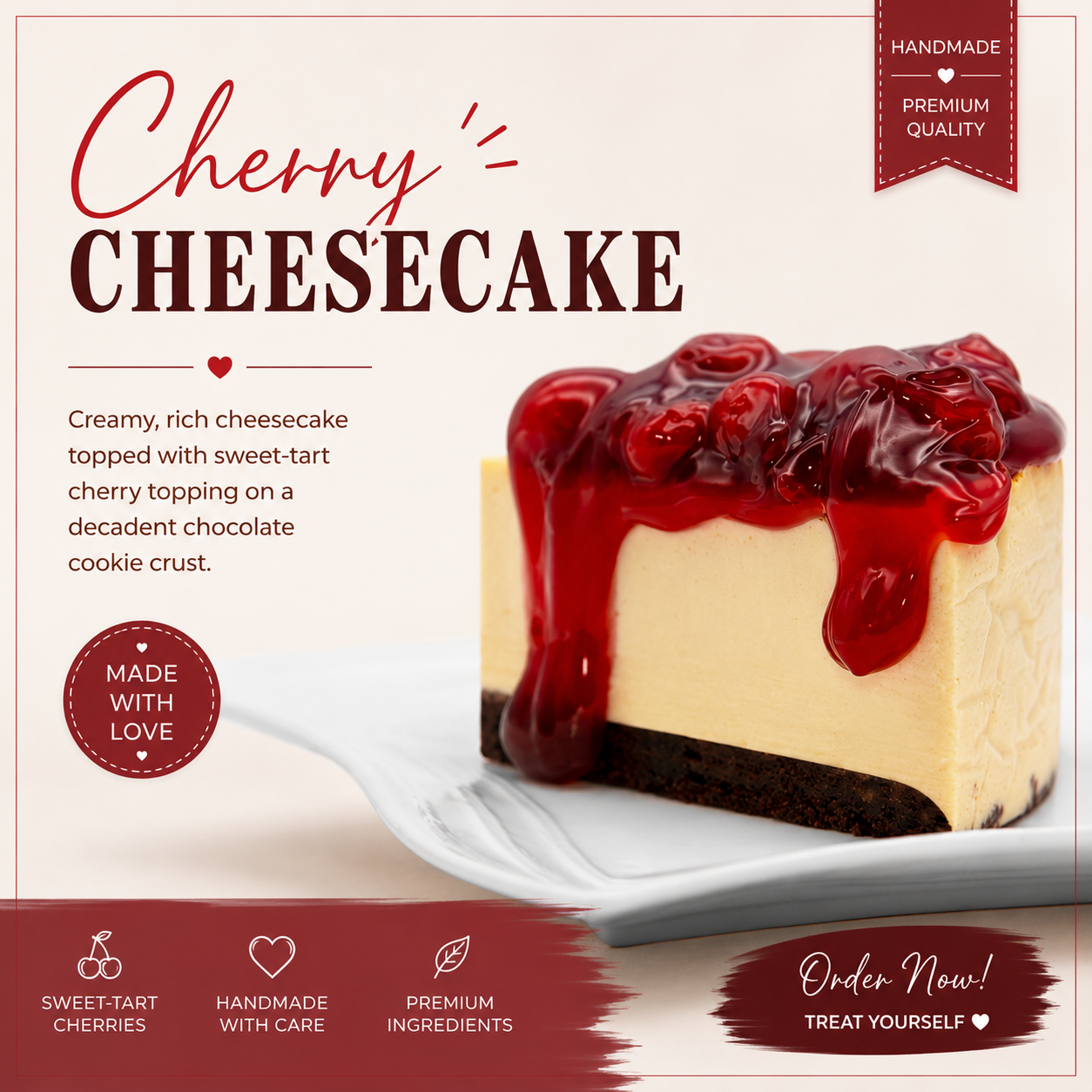 Cherry Cheesecake Slice