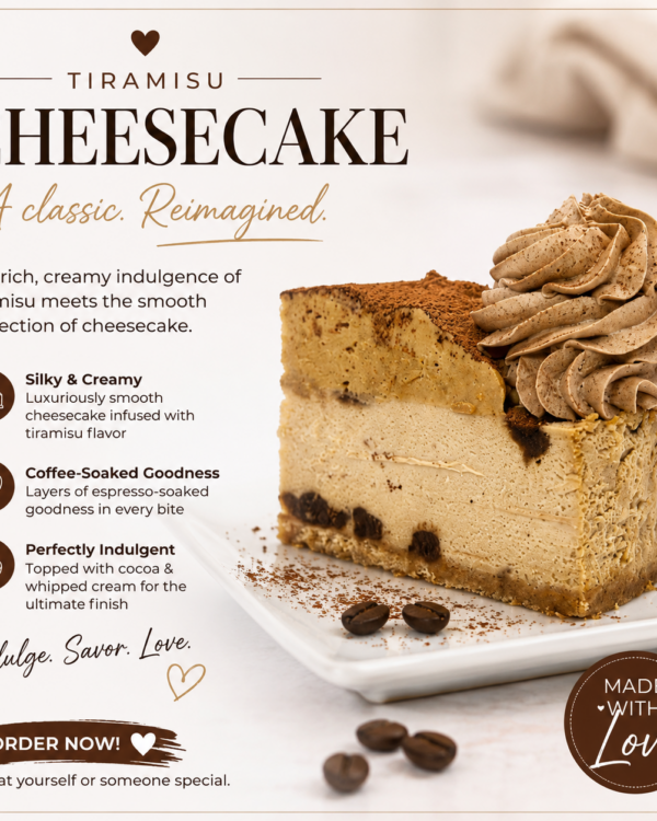 Tiramisu Cheesecake Slice