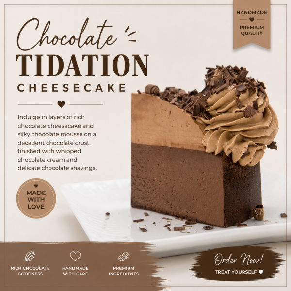 Chocolate Tidation Cheesecake Slice