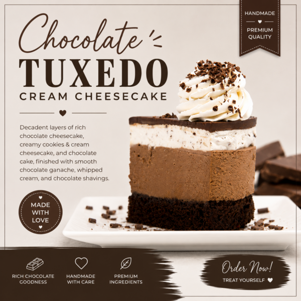 Chocolate Tuxedo Cream Cheesecake