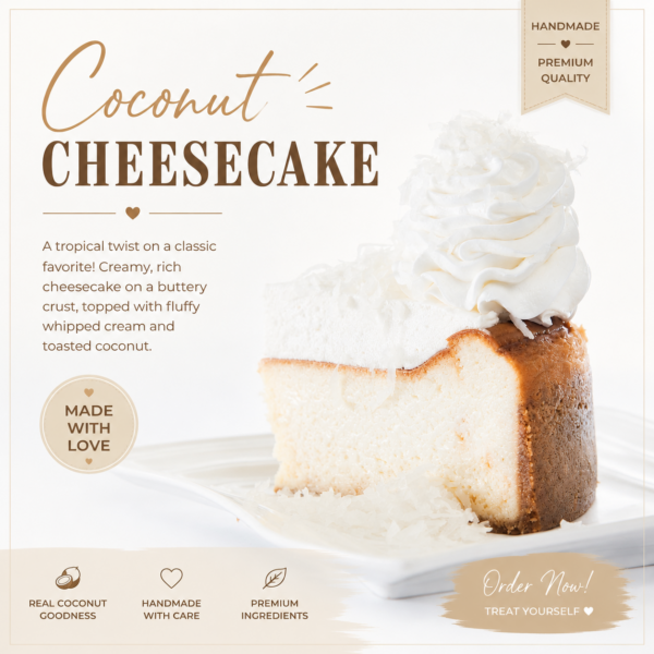 Coconut Cheesecake Slice