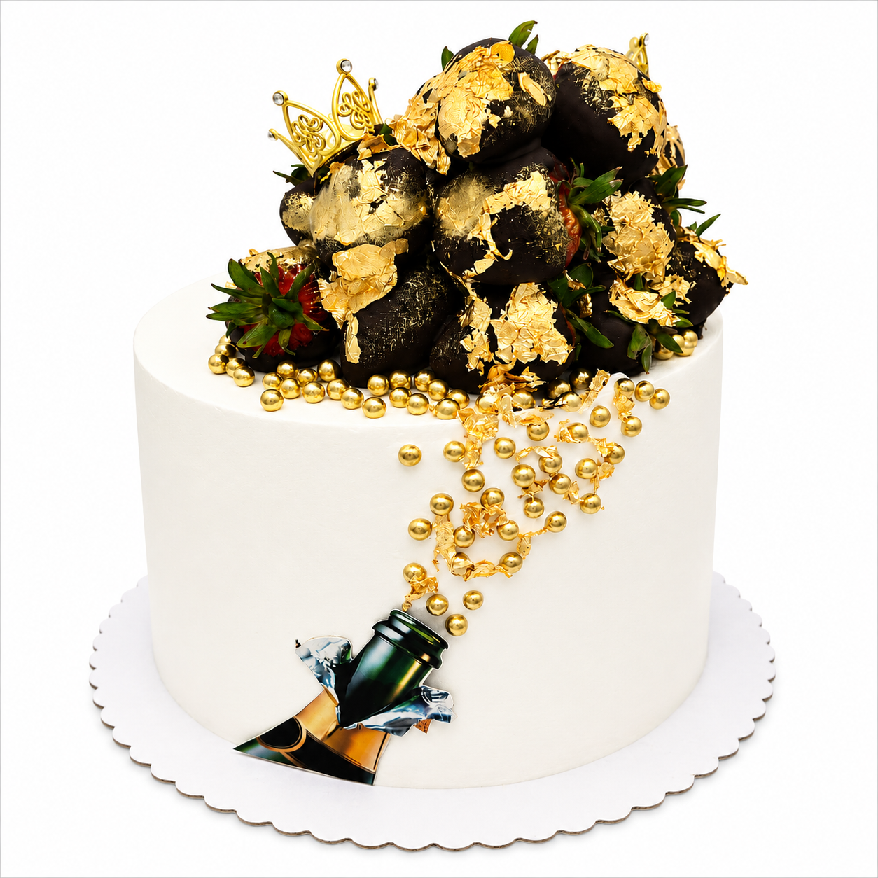 Golden Luxury Strawberry Cake