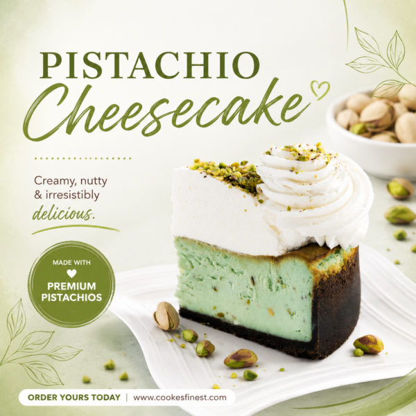 Pistachio Cheesecake Slice