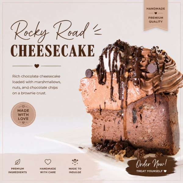 Rocky Road Cheesecake Slice