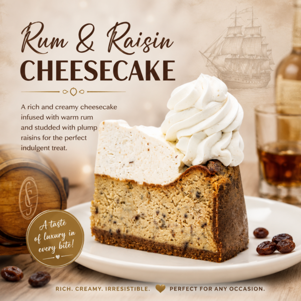Rum & Raisin Cheesecake Slice