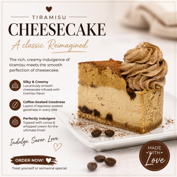 Tiramisu Cheesecake Slice